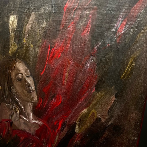 ⚜️Sensual Woman - Painting “Golden Whisper” inspired by Alexa Chung Perfect gift - Picture 6 of 9